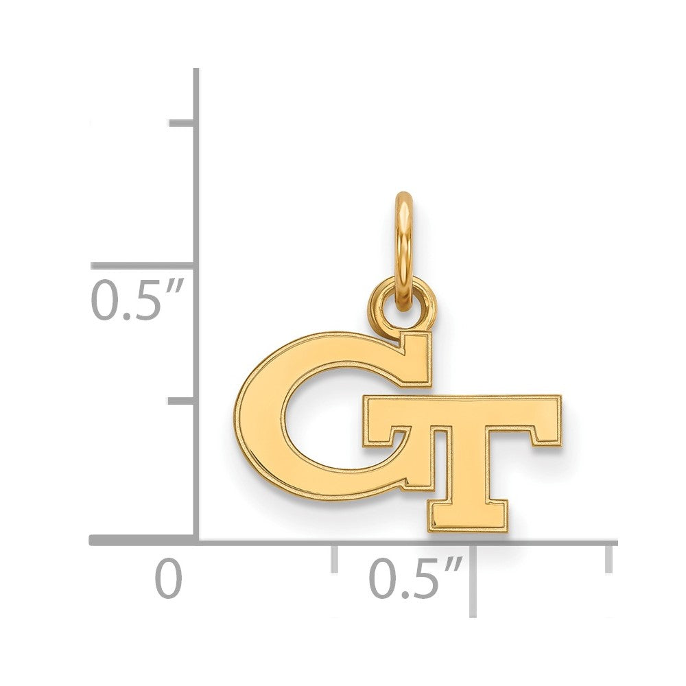 14K Yellow Gold Logoart Georgia Institute Of Technology G T Extra Small Pendant