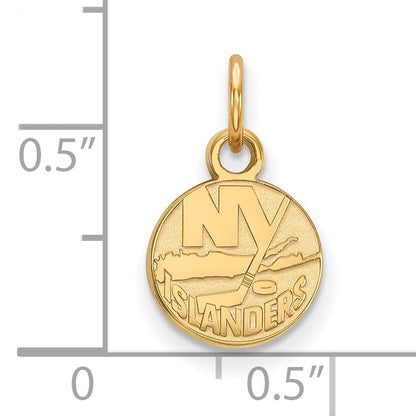 Gold Plated Sterling Silver Nhl Logoart New York Islanders Extra Small Pendant