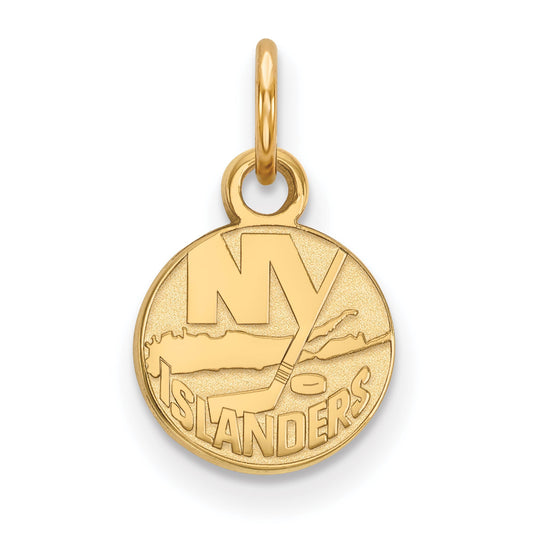 Gold Plated Sterling Silver Nhl Logoart New York Islanders Extra Small Pendant