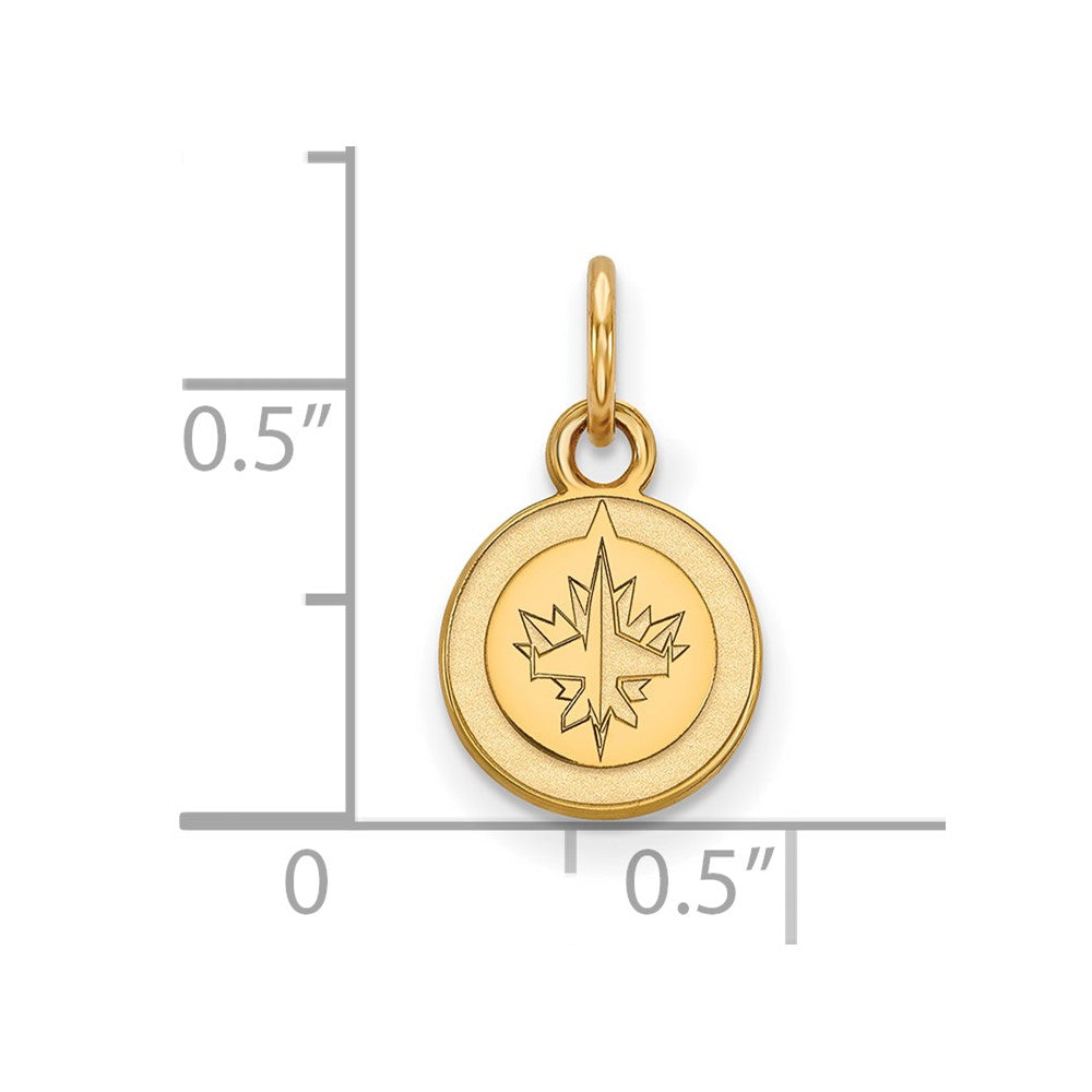 14K Yellow Gold Nhl Logoart Winnipeg Jets Extra Small Pendant