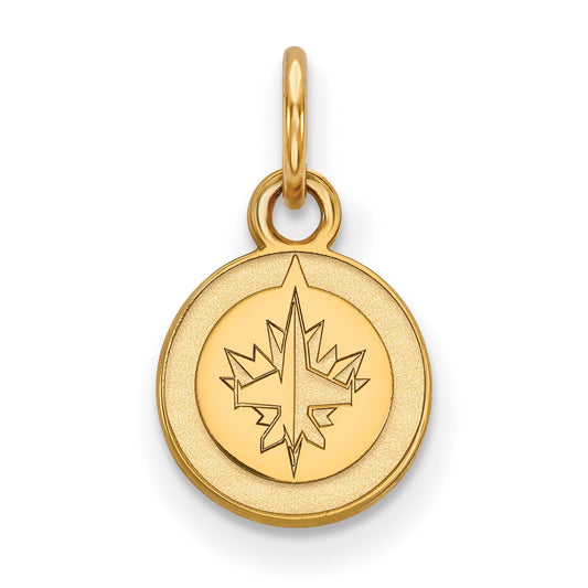 Gold Plated Sterling Silver Nhl Logoart Winnipeg Jets Extra Small Pendant