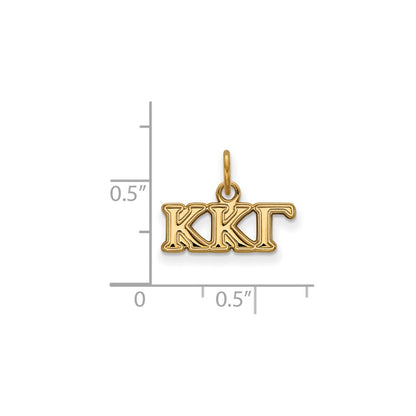 Gold Plated Sterling Silver Logoart Kappa Gamma Sorority Greek Letters Extra Small Pendant