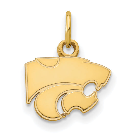 Gold Plated Sterling Silver Logoart Kansas State University Wildcat Extra Small Pendant