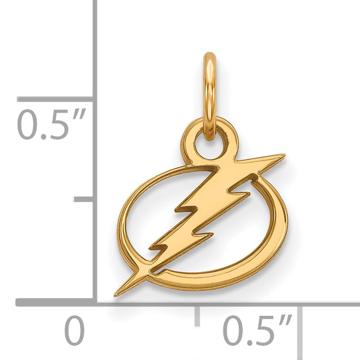 Gold Plated Sterling Silver Nhl Logoart Tampa Bay Lightning Extra Small Pendant