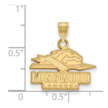 14K Yellow Gold Logoart Longwood University Lancers Small Pendant