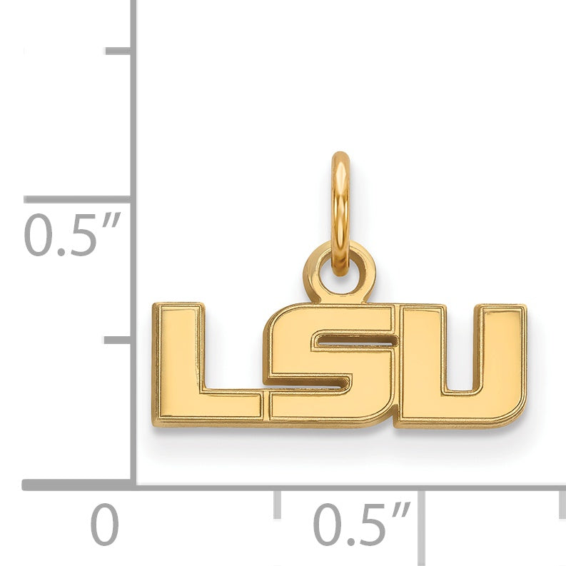 Gold Plated Sterling Silver Logoart Louisiana State University L S U Extra Small Pendant