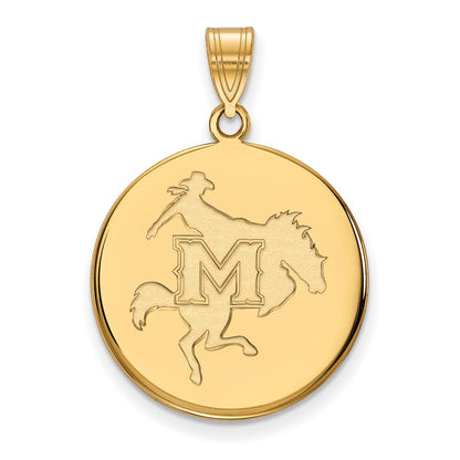 10K Yellow Gold Logoart Mcneese State University Large Disc Pendant