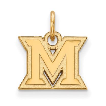 14K Yellow Gold Logoart Miami University Ohio Letter M Extra Small Pendant