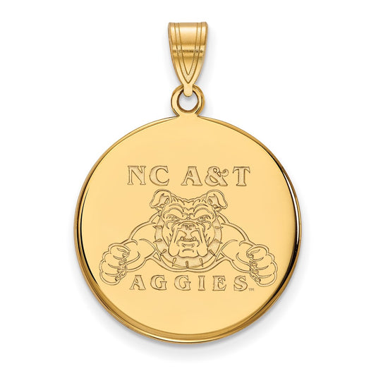 10K Yellow Gold Logoart North Carolina A And T Aggies Large Disc Pendant