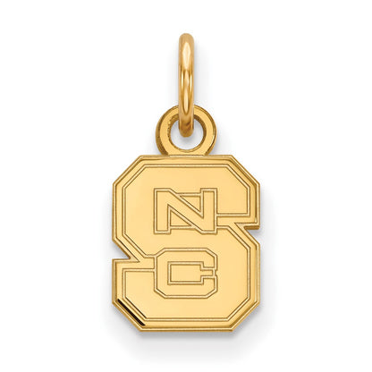10K Yellow Gold Logoart North Carolina State University N C S Extra Small Pendant