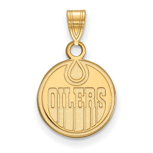 14K Yellow Gold Nhl Logoart Edmonton Oilers Small Pendant