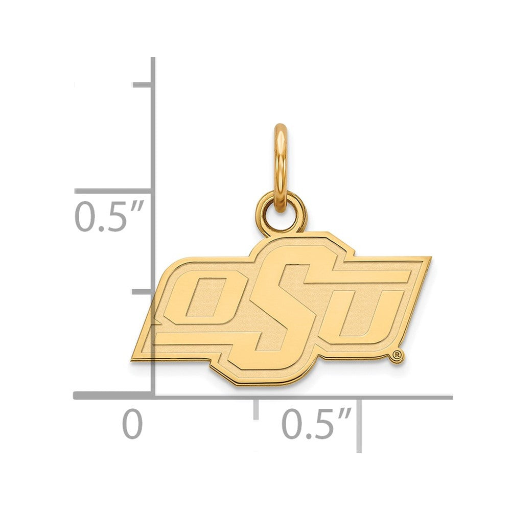 Gold Plated Sterling Silver Logoart Oklahoma State University O S U Extra Small Pendant