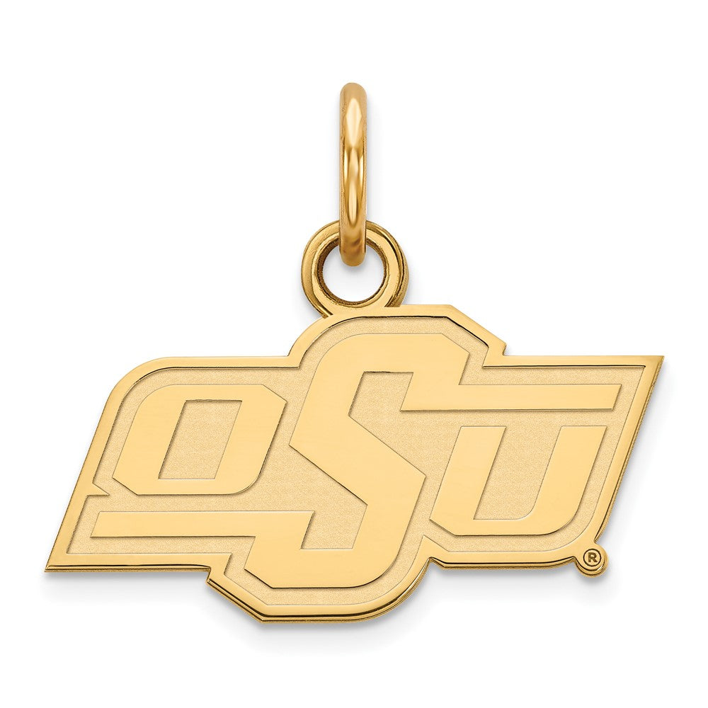 Gold Plated Sterling Silver Logoart Oklahoma State University O S U Extra Small Pendant