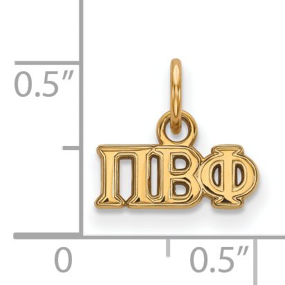 Gold Plated Sterling Silver Logoart Pi Beta Phi Sorority Greek Letters Extra Small Pendant