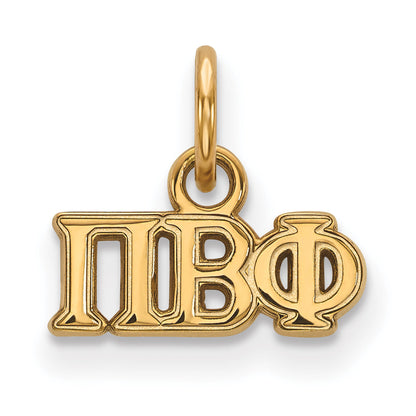 Gold Plated Sterling Silver Logoart Pi Beta Phi Sorority Greek Letters Extra Small Pendant