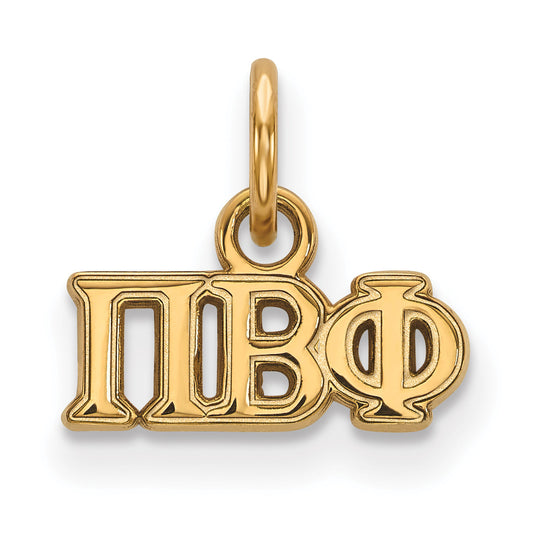 Gold Plated Sterling Silver Logoart Pi Beta Phi Sorority Greek Letters Extra Small Pendant