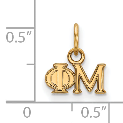 Gold Plated Sterling Silver Logoart Phi Mu Sorority Greek Letters Extra Small Pendant