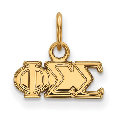 Gold Plated Sterling Silver Logoart Phi Sigma Sorority Greek Letters Extra Small Pendant