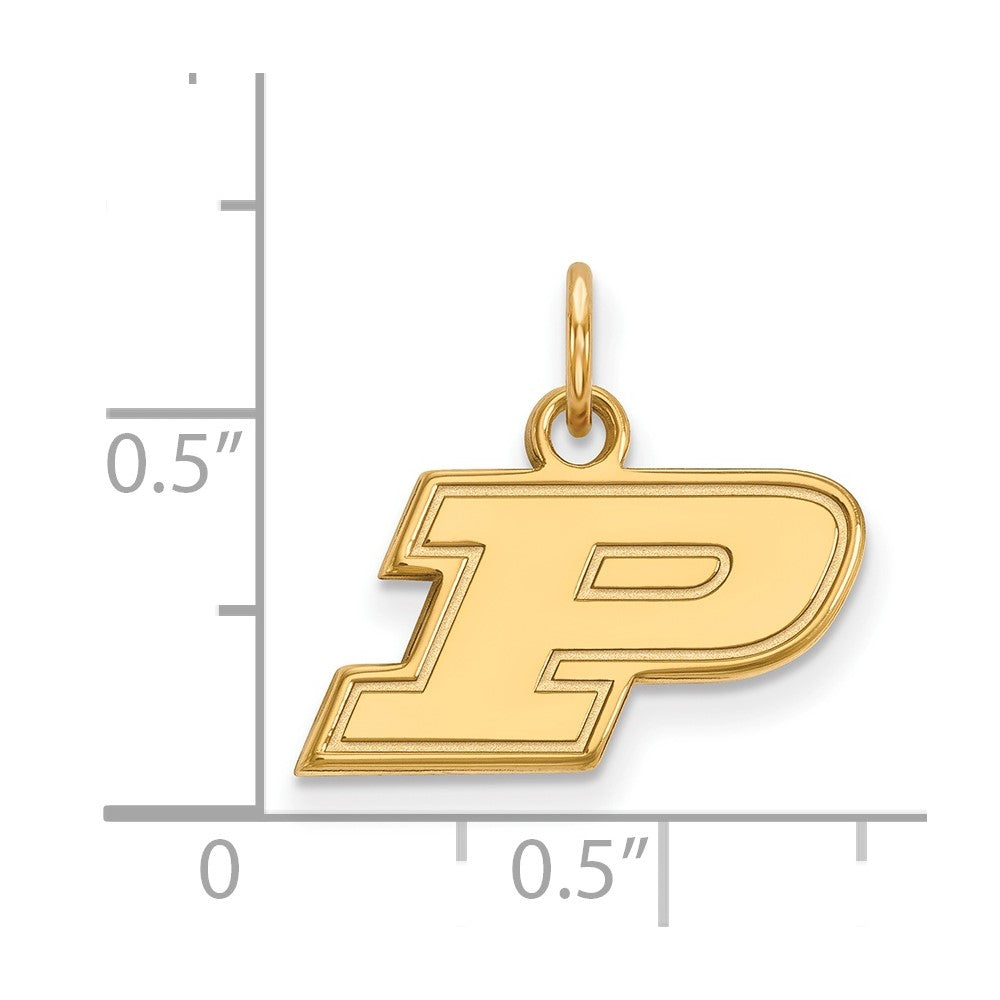 14K Yellow Gold Logoart Purdue University Letter P Extra Small Pendant