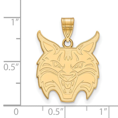Gold Plated Sterling Silver Logoart Quinnipiac University Bobcat Large Pendant