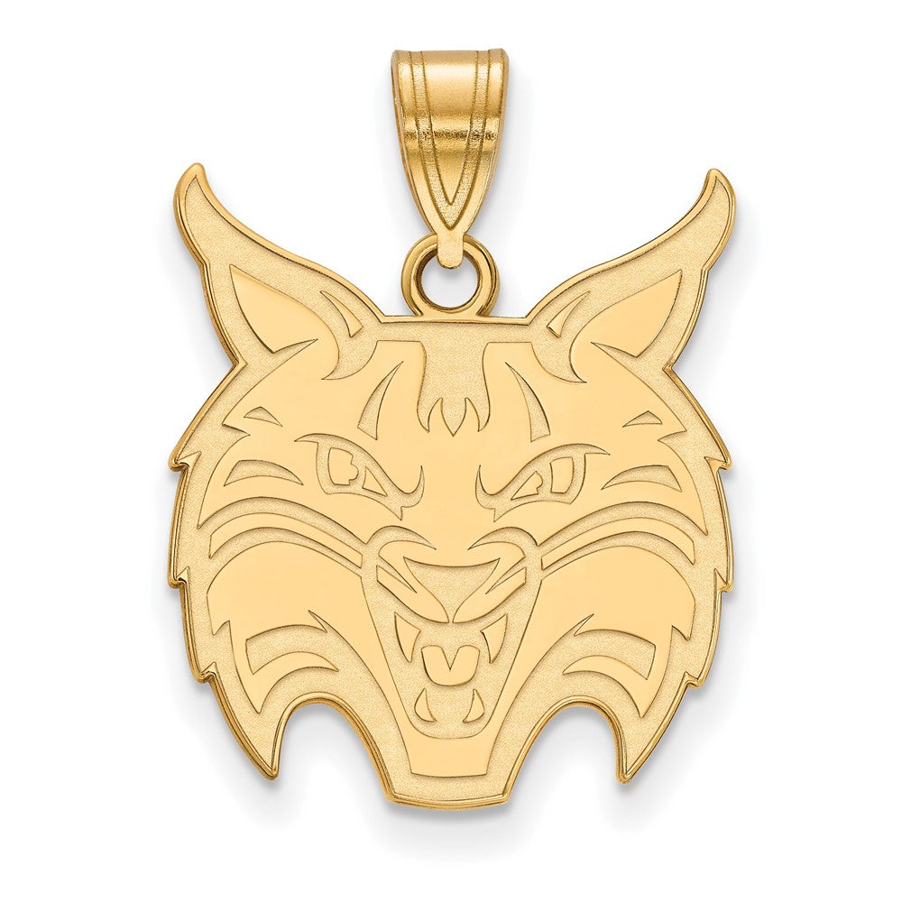 Gold Plated Sterling Silver Logoart Quinnipiac University Bobcat Large Pendant