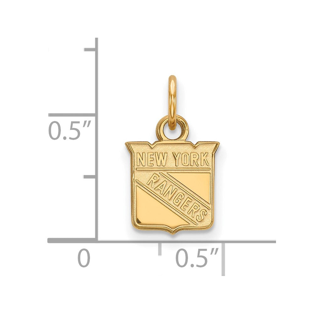 10K Yellow Gold Nhl Logoart New York Rangers Extra Small Pendant