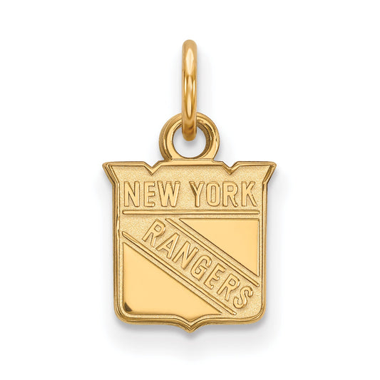 Gold Plated Sterling Silver Nhl Logoart New York Rangers Extra Small Pendant