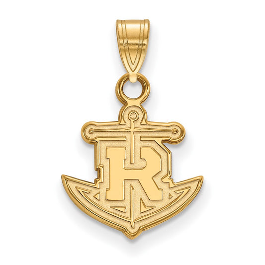 Gold Plated Sterling Silver Logoart Rollins College Anchor Small Pendant