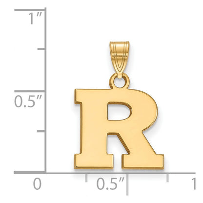 Gold Plated Sterling Silver Logoart Rutgers University Letter R Small Pendant