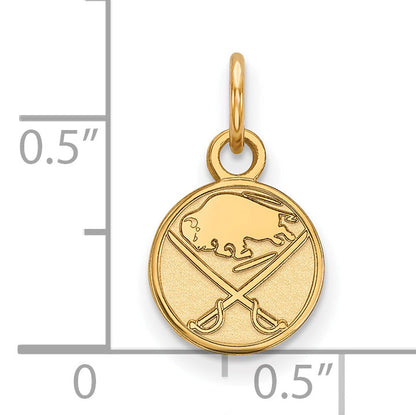 Gold Plated Sterling Silver Nhl Logoart Buffalo Sabres Extra Small Pendant