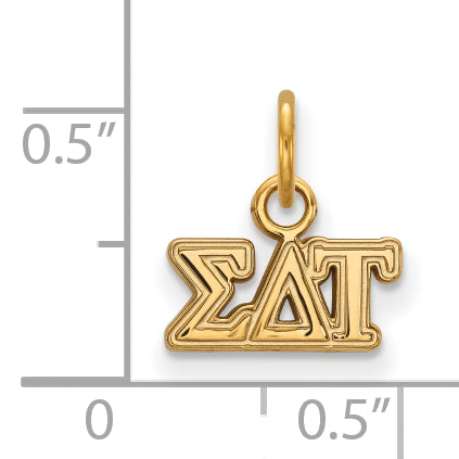Gold Plated Sterling Silver Logoart Sigma Delta Tau Sorority Greek Letters Extra Small Pendant