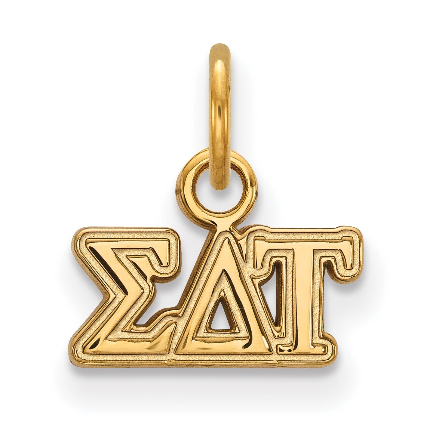 Gold Plated Sterling Silver Logoart Sigma Delta Tau Sorority Greek Letters Extra Small Pendant