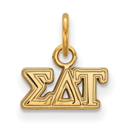 Gold Plated Sterling Silver Logoart Sigma Delta Tau Sorority Greek Letters Extra Small Pendant