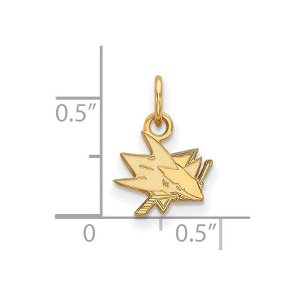 10K Yellow Gold Nhl Logoart San Jose Sharks Extra Small Pendant