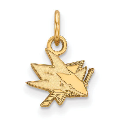 Gold Plated Sterling Silver Nhl Logoart San Jose Sharks Extra Small Pendant