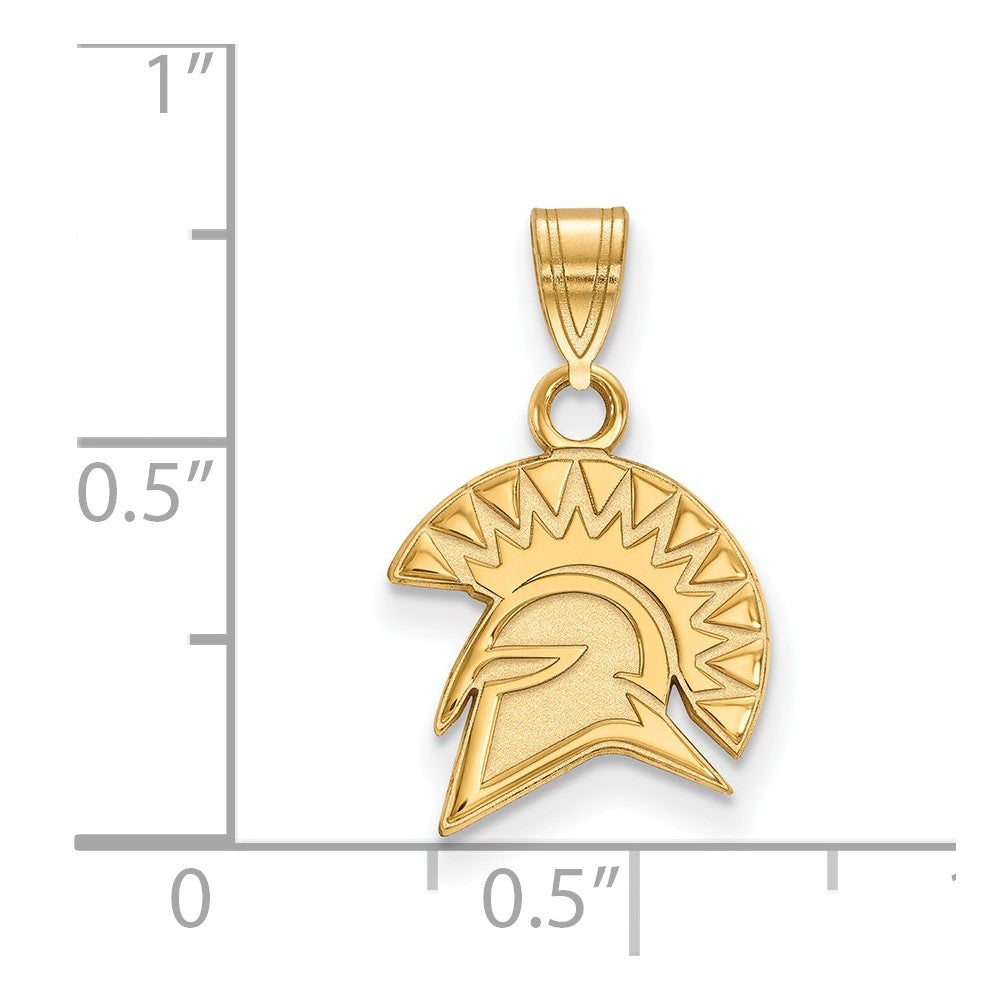 10K Yellow Gold Logoart San Jose State University Spartan Small Pendant