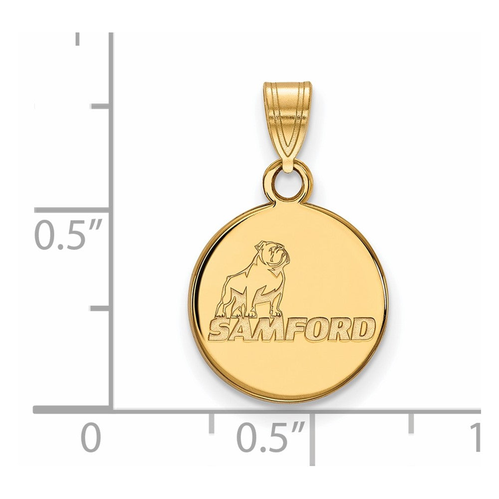 14K Yellow Gold Logoart Samford University Small Disc Pendant
