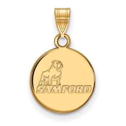 10K Yellow Gold Logoart Samford University Small Disc Pendant