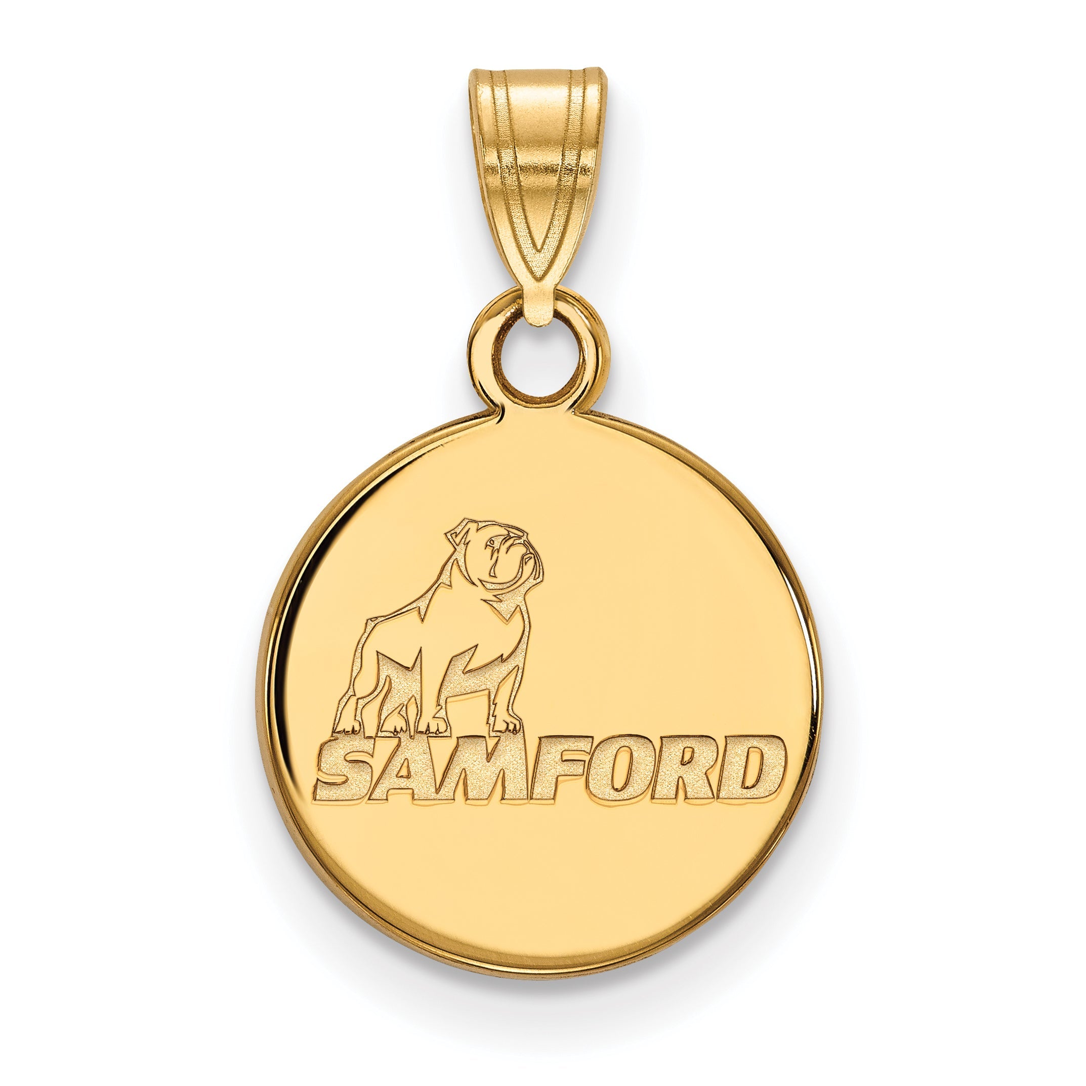Gold Plated Sterling Silver Logoart Samford University Small Disc Pendant