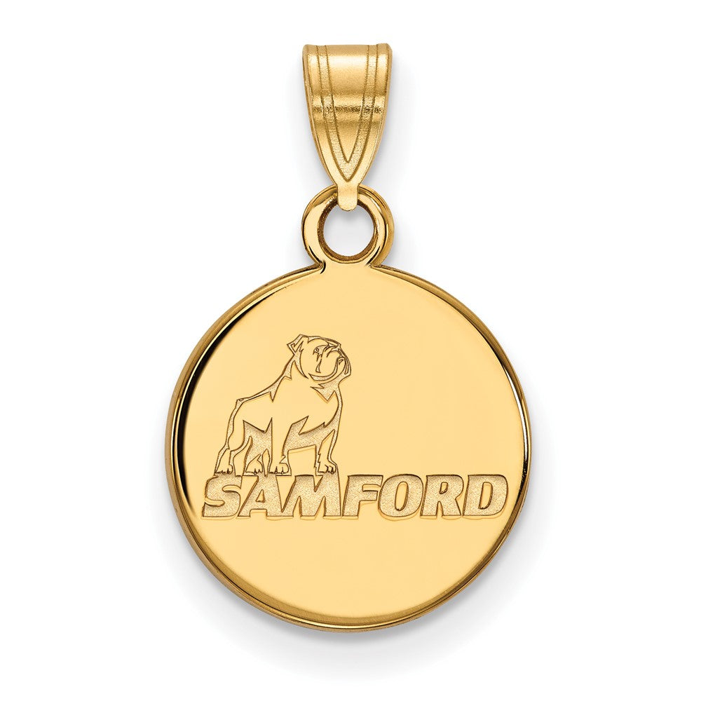 14K Yellow Gold Logoart Samford University Small Disc Pendant