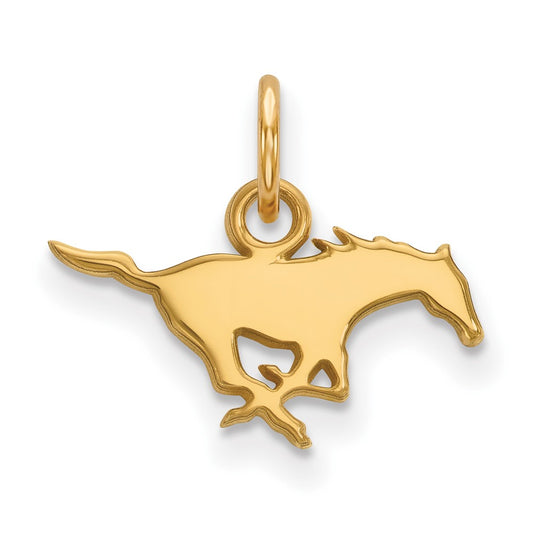 10K Yellow Gold Logoart Southern Methodist University Mustang Extra Small Pendant