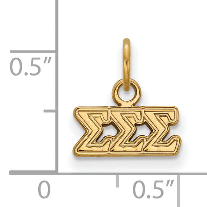 Gold Plated Sterling Silver Logoart Sigma Sorority Greek Letters Extra Small Pendant