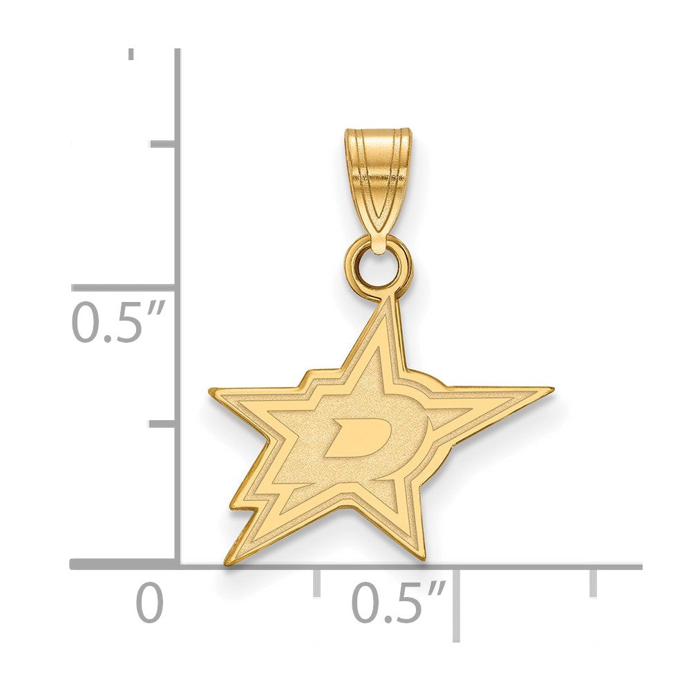 14K Yellow Gold Nhl Logoart Dallas Stars Small Pendant