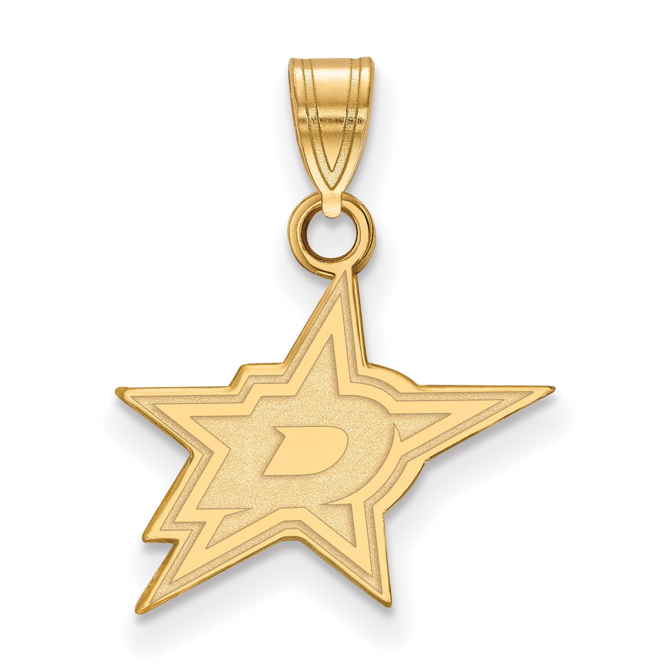 Gold Plated Sterling Silver Nhl Logoart Dallas Stars Small Pendant
