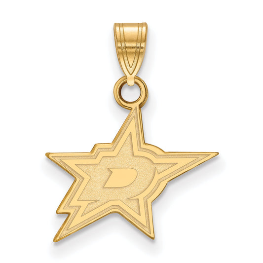 Gold Plated Sterling Silver Nhl Logoart Dallas Stars Small Pendant