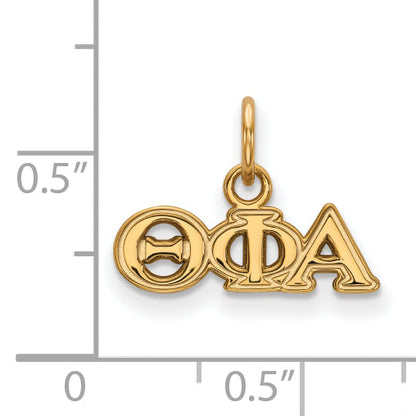 Gold Plated Sterling Silver Logoart Theta Phi Alpha Sorority Greek Letters Extra Small Pendant