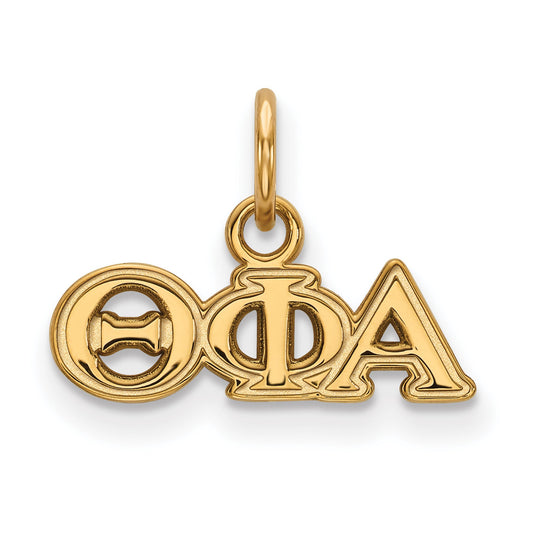 Gold Plated Sterling Silver Logoart Theta Phi Alpha Sorority Greek Letters Extra Small Pendant