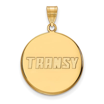 10K Yellow Gold Logoart Transylvania University Large Disc Pendant