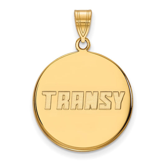 10K Yellow Gold Logoart Transylvania University Large Disc Pendant