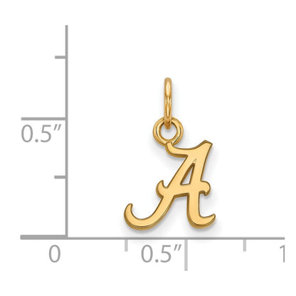 14K Yellow Gold Logoart University Of Alabama Letter A Extra Small Pendant